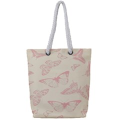 Butterfly Butterflies Vintage Full Print Rope Handle Tote (small)