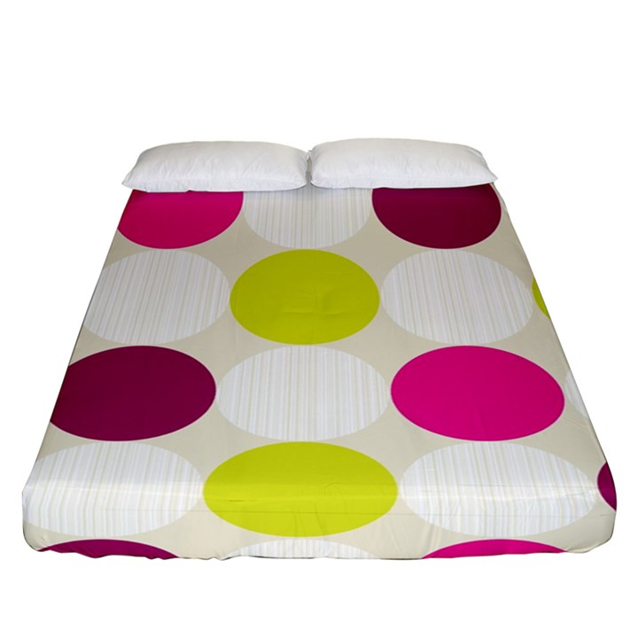 Polka Dots Spots Pattern Seamless Fitted Sheet (Queen Size)