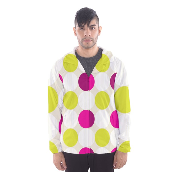 Polka Dots Spots Pattern Seamless Hooded Wind Breaker (Men)