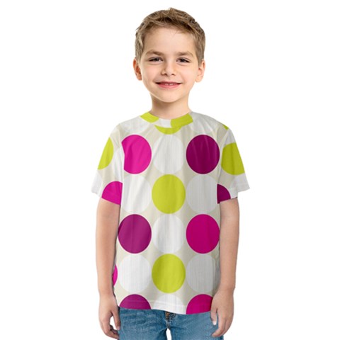 Polka Dots Spots Pattern Seamless Kids  Sport Mesh Tee by Celenk