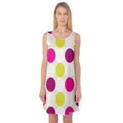 Polka Dots Spots Pattern Seamless Sleeveless Satin Nightdress by Celenk