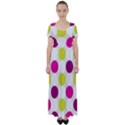 Polka Dots Spots Pattern Seamless High Waist Short Sleeve Maxi Dress View1