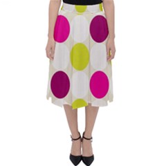 Polka Dots Spots Pattern Seamless Folding Skater Skirt by Celenk