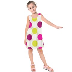 Polka Dots Spots Pattern Seamless Kids  Sleeveless Dress by Celenk