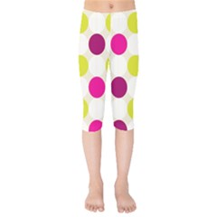 Polka Dots Spots Pattern Seamless Kids  Capri Leggings  by Celenk