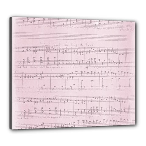 Vintage Pink Music Notes Canvas 24  X 20  by Celenk