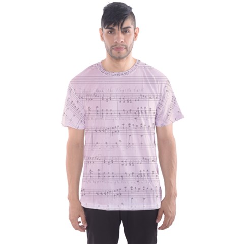 Vintage Pink Music Notes Men s Sports Mesh Tee by Celenk