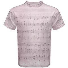 Vintage Pink Music Notes Men s Cotton Tee by Celenk