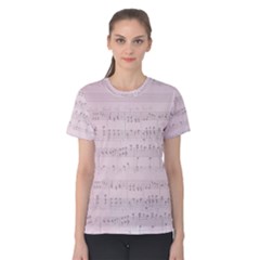 Vintage Pink Music Notes Women s Cotton Tee