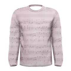 Vintage Pink Music Notes Men s Long Sleeve Tee by Celenk