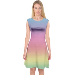 Background Watercolour Design Paint Capsleeve Midi Dress by Celenk