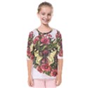 Vintage Butterfly Flower Kids  Quarter Sleeve Raglan Tee View1