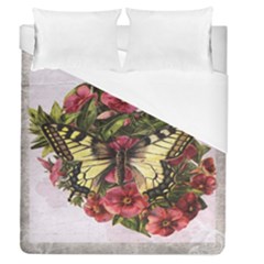 Vintage Butterfly Flower Duvet Cover (queen Size) by Celenk