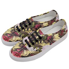 Vintage Butterfly Flower Women s Classic Low Top Sneakers