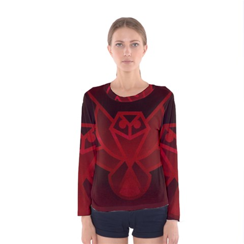 Bird Owl Eagle Owl Fragment Women s Long Sleeve Tee by Celenk