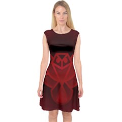 Bird Owl Eagle Owl Fragment Capsleeve Midi Dress by Celenk