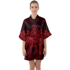 Bird Owl Eagle Owl Fragment Quarter Sleeve Kimono Robe by Celenk