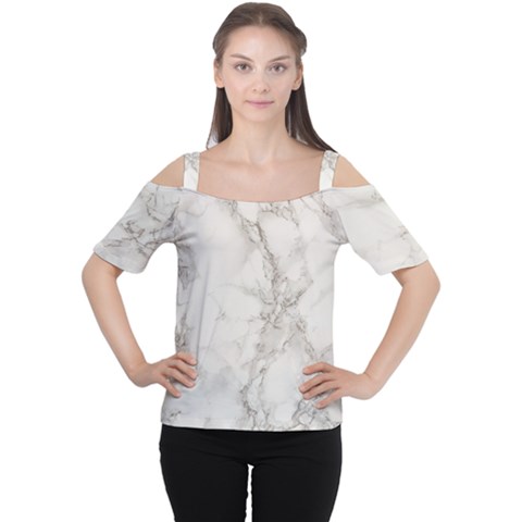 Marble Background Backdrop Cutout Shoulder Tee by Celenk