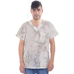 Marble Background Backdrop Men s V-neck Scrub Top