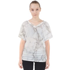 Marble Background Backdrop V-neck Dolman Drape Top