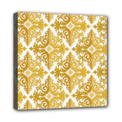 Gold Pattern Wallpaper Fleur Mini Canvas 8  X 8  by Celenk