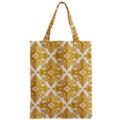 Gold Pattern Wallpaper Fleur Zipper Classic Tote Bag by Celenk