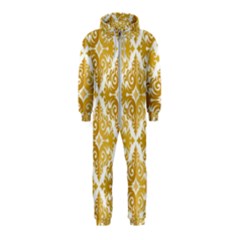 Gold Pattern Wallpaper Fleur Hooded Jumpsuit (kids) by Celenk