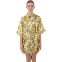 Gold Pattern Wallpaper Fleur Quarter Sleeve Kimono Robe View1