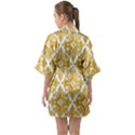 Gold Pattern Wallpaper Fleur Quarter Sleeve Kimono Robe View2