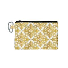 Gold Pattern Wallpaper Fleur Canvas Cosmetic Bag (small)