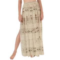 Vintage Beige Music Notes Maxi Chiffon Tie-up Sarong