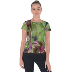 Arrangement Butterfly Aesthetics Short Sleeve Sports Top  by Celenk