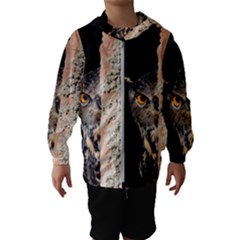 Owl Hiding Peeking Peeping Peek Hooded Wind Breaker (kids) by Celenk