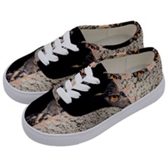 Owl Hiding Peeking Peeping Peek Kids  Classic Low Top Sneakers