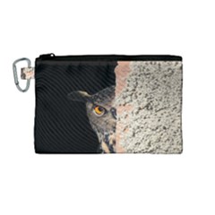 Owl Hiding Peeking Peeping Peek Canvas Cosmetic Bag (medium) by Celenk