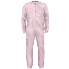 Marble Background Texture Pink Onepiece Jumpsuit (men)  by Celenk