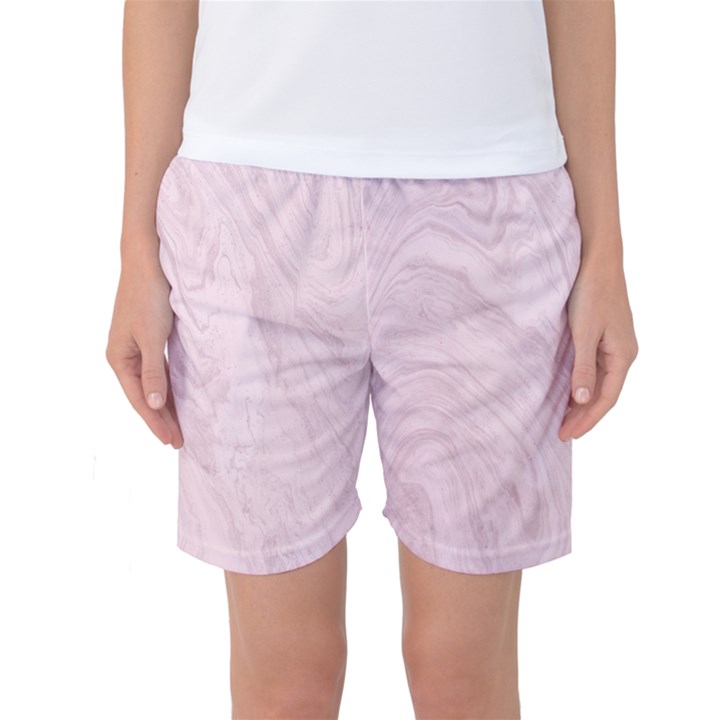 Marble Background Texture Pink Women s Basketball Shorts