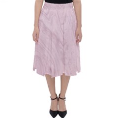 Marble Background Texture Pink Folding Skater Skirt by Celenk