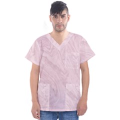 Marble Background Texture Pink Men s V-neck Scrub Top