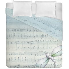 Vintage Blue Music Notes Duvet Cover Double Side (california King Size) by Celenk