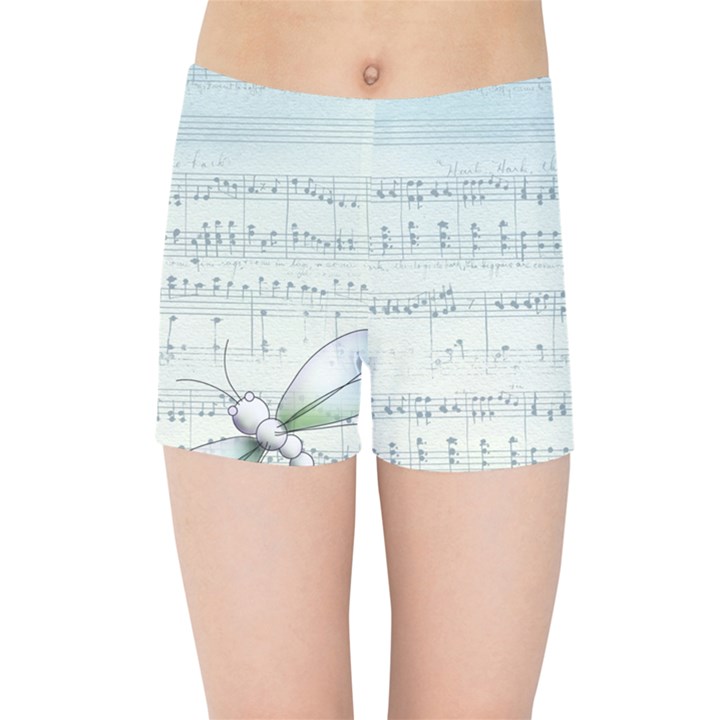 Vintage Blue Music Notes Kids Sports Shorts