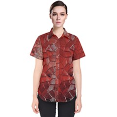 Pattern Backgrounds Abstract Red Women s Short Sleeve Shirt