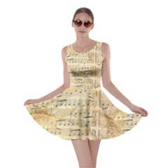 Background Old Parchment Musical Skater Dress by Celenk