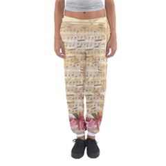 Background Old Parchment Musical Women s Jogger Sweatpants by Celenk