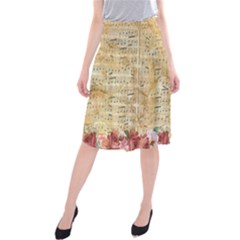 Background Old Parchment Musical Midi Beach Skirt by Celenk