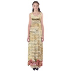 Background Old Parchment Musical Empire Waist Maxi Dress by Celenk