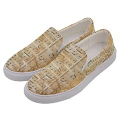 Background Old Parchment Musical Men s Canvas Slip Ons