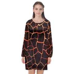 Magma Long Sleeve Chiffon Shift Dress  by jumpercat