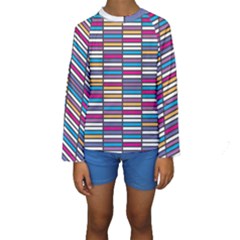 Color Grid 01 Kids  Long Sleeve Swimwear by jumpercat