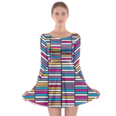 Color Grid 01 Long Sleeve Skater Dress by jumpercat